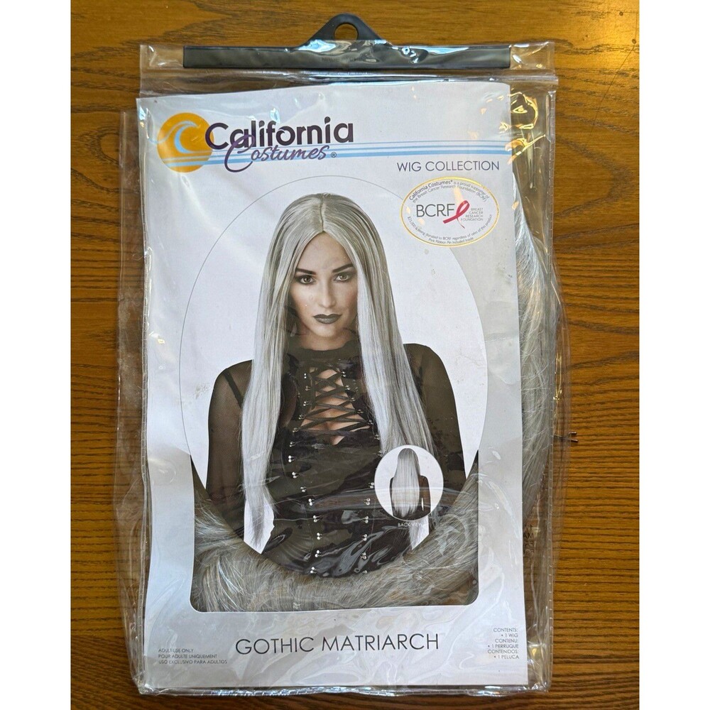 California Costumes Gothic Matriarch Gray Straight Halloween Wig, One Size